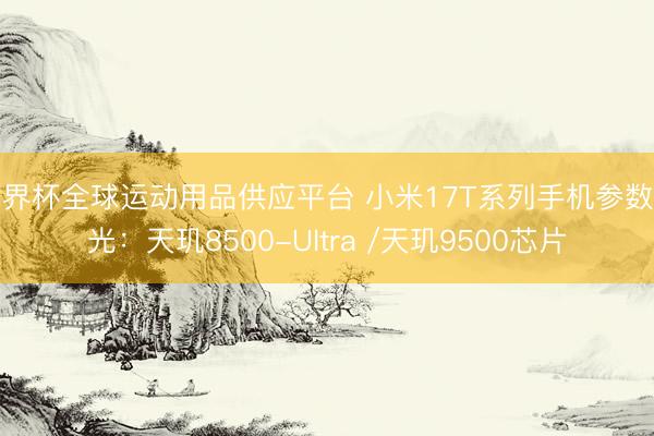 世界杯全球运动用品供应平台 小米17T系列手机参数曝光:天玑8500-Ultra /天玑9500芯片