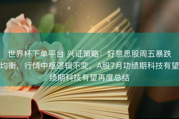 世界杯下单平台 兴证策略：好意思股周五暴跌是结构再均衡，行情中枢逻辑不变，A股7月功