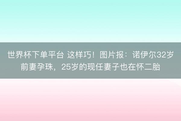 世界杯下单平台 这样巧！图片报：诺伊尔32岁前妻孕珠，25岁的现任妻子也在怀二胎