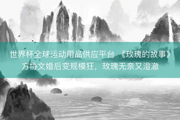 世界杯全球运动用品供应平台 《玫瑰的故事》方协文婚后变规模狂，玫瑰无奈又澄澈