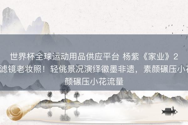 世界杯全球运动用品供应平台 杨紫《家业》20年无滤镜老妆照！轻佻景况演绎徽墨非遗，素颜碾压小花流量