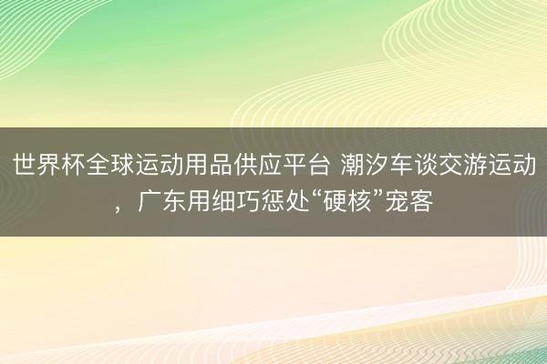 世界杯全球运动用品供应平台 潮汐车谈交游运动，广东用细巧惩处“硬核”宠客